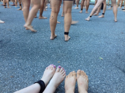Waiting for the start. I am the toes on the right.